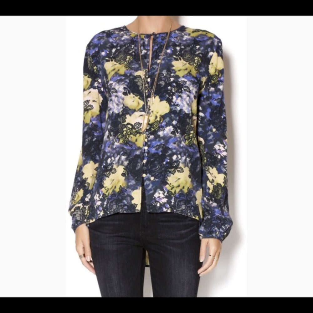 Black Swan Floral Printed Crown Top